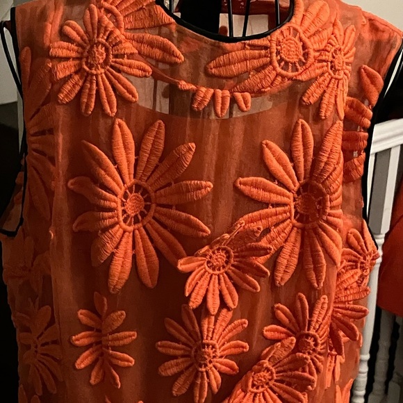 Marni Orange Dress with Floral Overlay - Picture 9 of 15